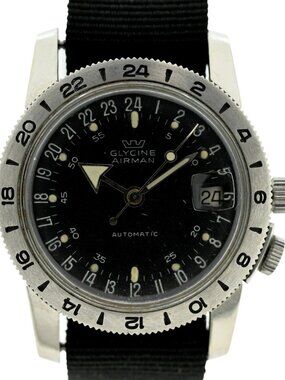 Glycine 36mm Airman Special Automatic Stainless Steel GMT Watch! Ref: 314050!